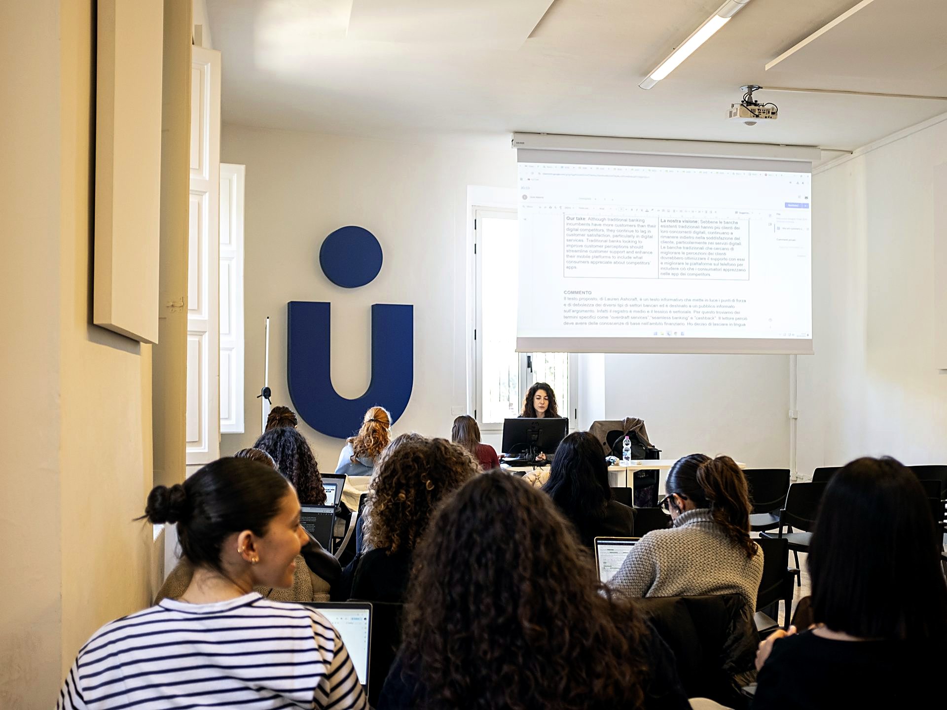 A class in progress in a Unicollege lecture room