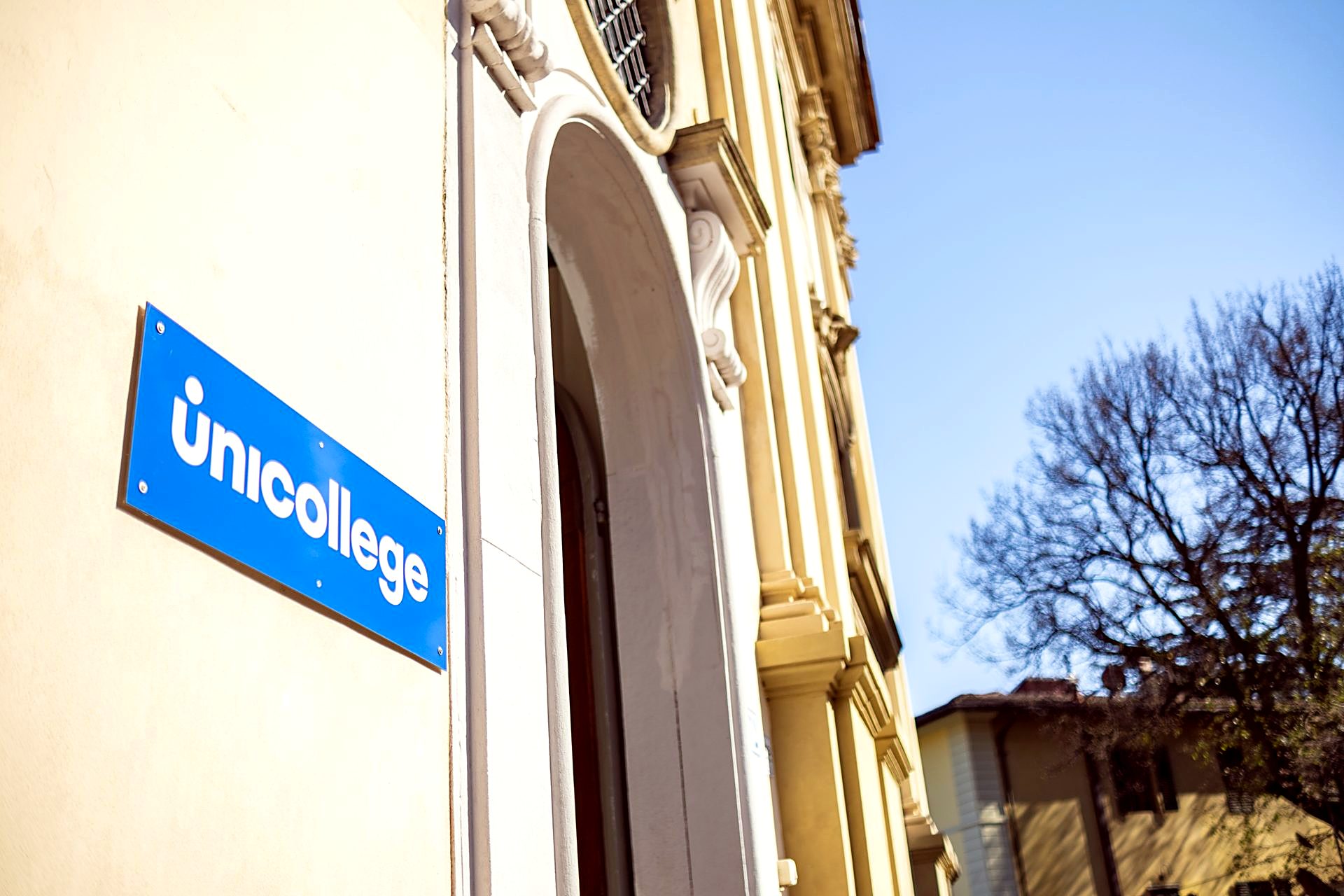 The Unicollege sign at the entrance of the Florence campus